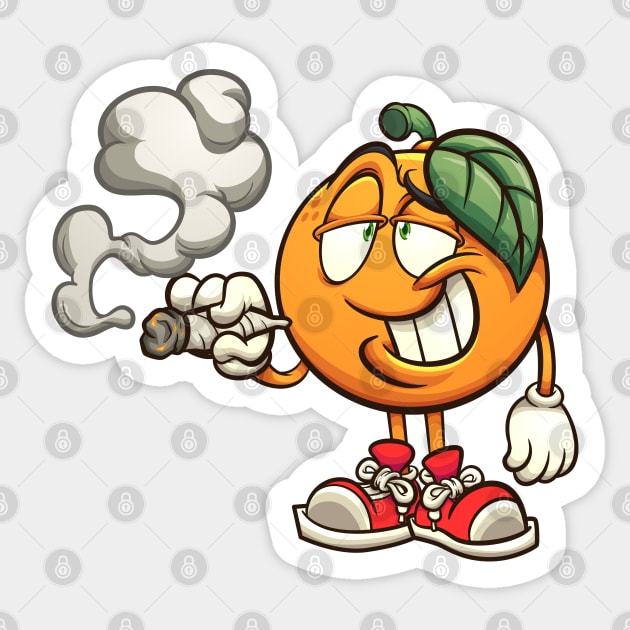 Smoking Orange Sticker by memoangeles